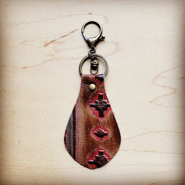 Leather Keychain-Red Brown