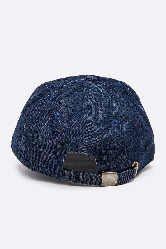 Crystal Embellished Heart Patch Vintage Cap