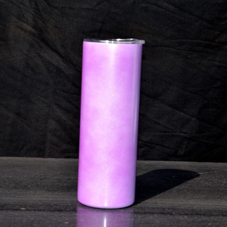 UV Color Changing & Glows Green In Dark Combo sublimation Blank Stainless 20oz Straight Skinny Tumblers w Lid & Straw BPA Free