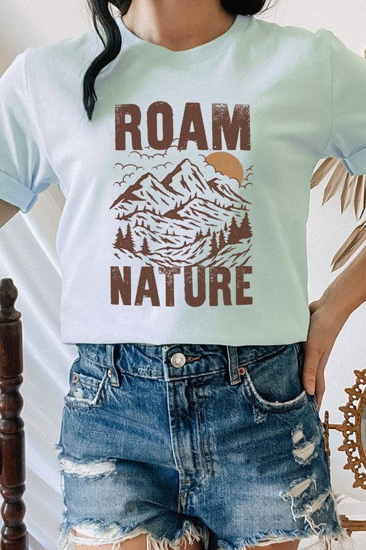Roam Nature Mountain Valley Sun Graphic Tee T-Shirt