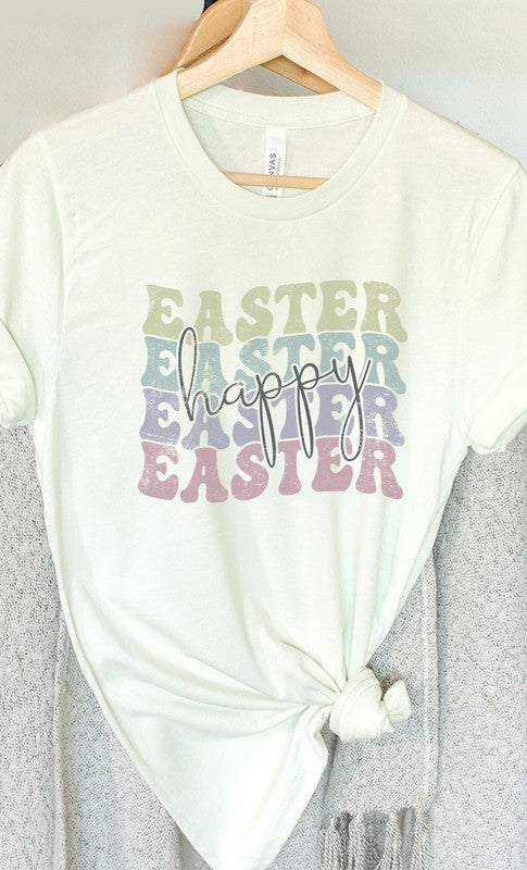Pastel Happy Easter Echo Graphic Tee T-Shirt