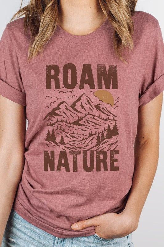 Roam Nature Mountain Valley Sun Graphic Tee T-Shirt