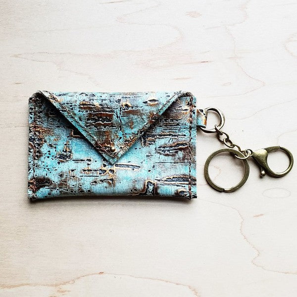 Sierra Credit Card Wallet-Turquoise Metallic