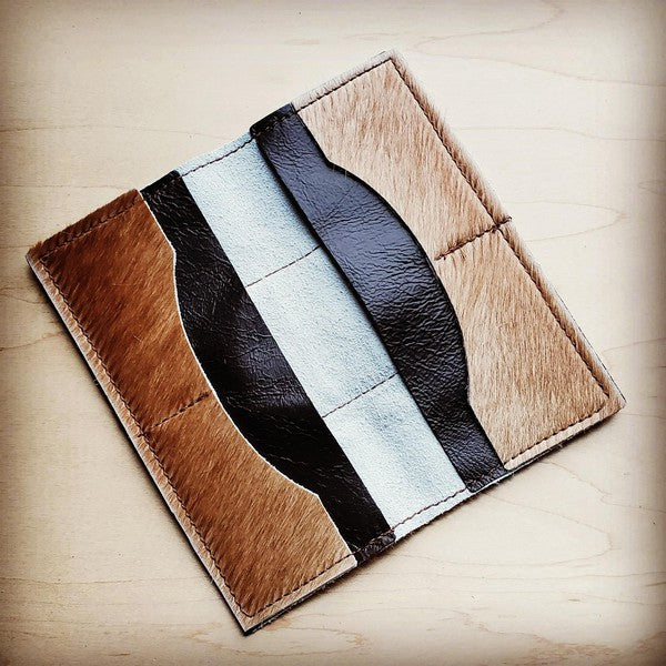 Hair-on-hide Wallet w/ Turquoise Accent