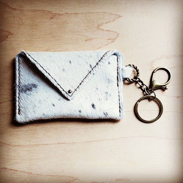 Sierra Credit Card Wallet-White Hair on Hide