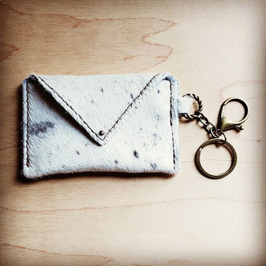 Sierra Credit Card Wallet-White Hair on Hide
