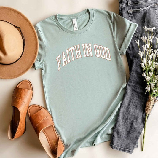 Faith In God Short Sleeve Graphic Tee T-Shirt