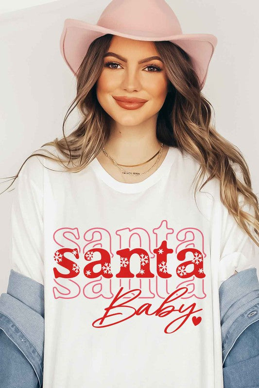 SANTA CHRISTMAS GRAPHIC PLUS SIZE Tee T-Shirt / T-SHIRT