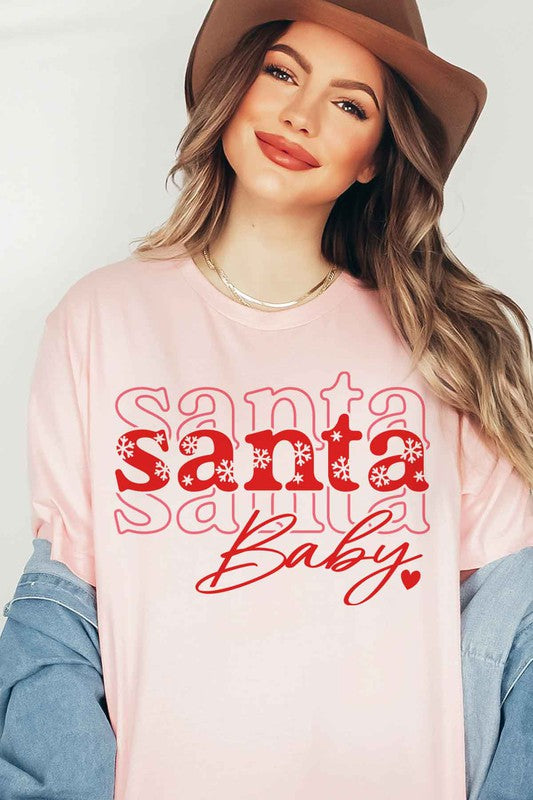 SANTA CHRISTMAS GRAPHIC PLUS SIZE Tee T-Shirt / T-SHIRT