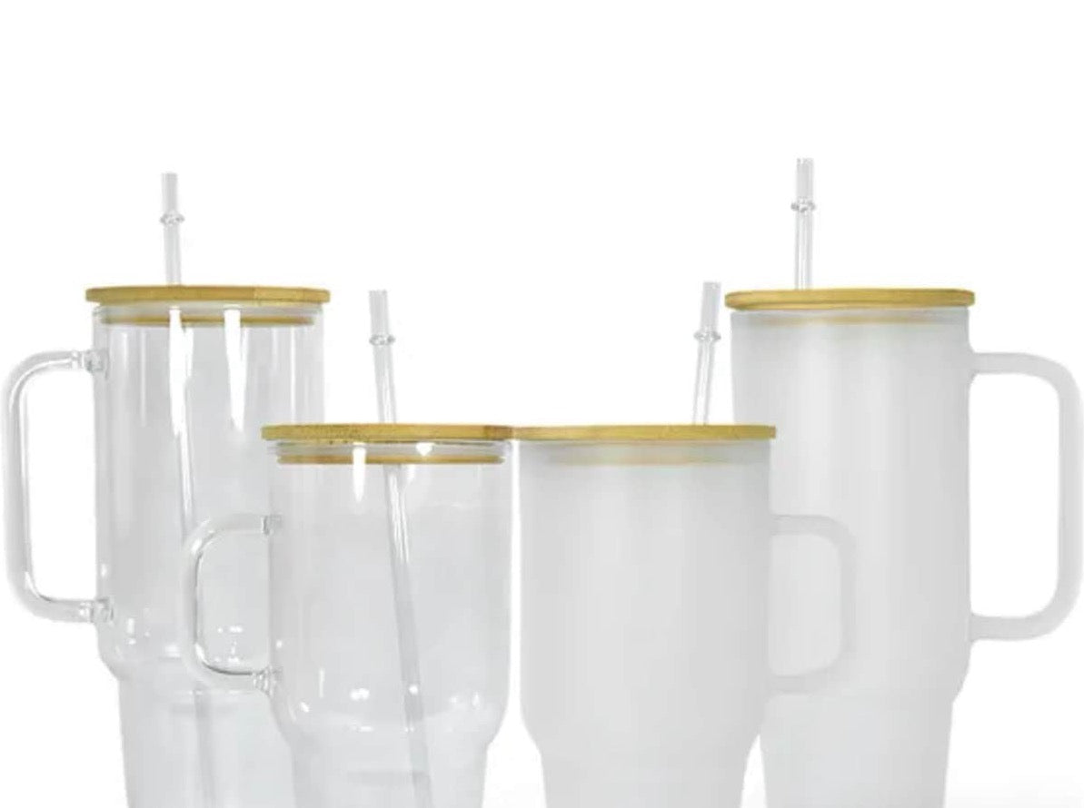 12oz 16oz & 25oz Glass can jars or tumbler bamboo replacement lids