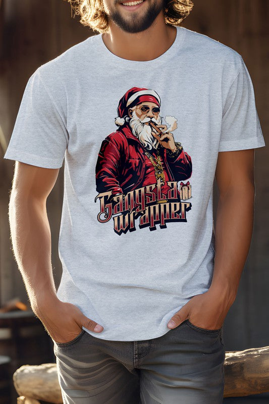 Gangsta Wrapper, Christmas Unisex Graphic Tee T-Shirt