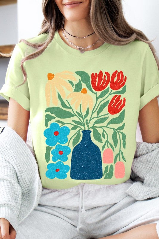 Boho Abstract Floral  Graphic T Shirts