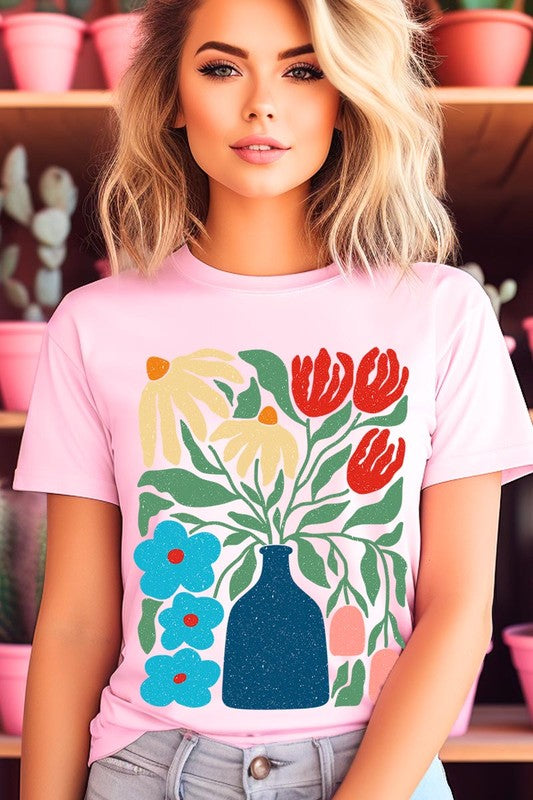 Boho Abstract Floral  Graphic T Shirts