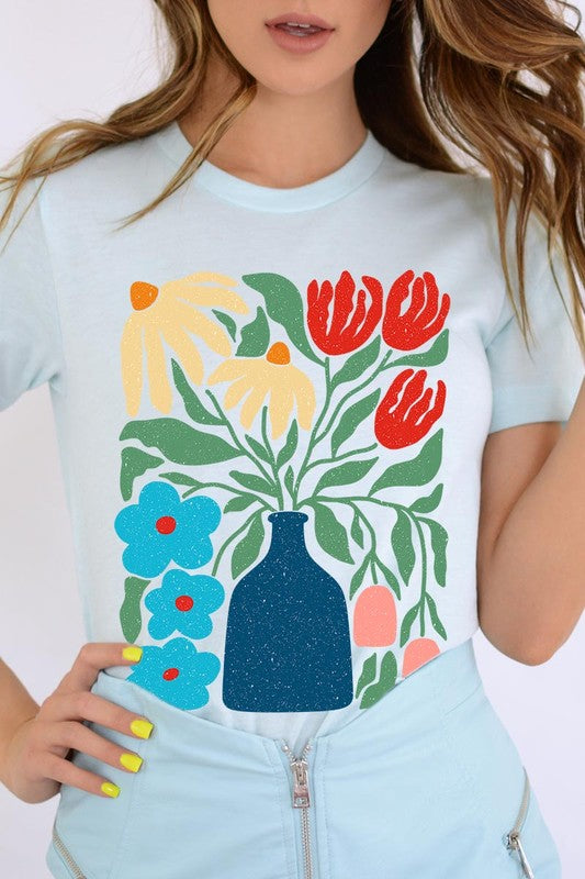 Boho Abstract Floral  Graphic T Shirts