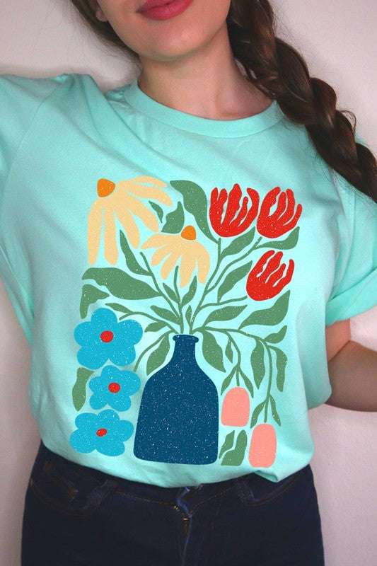 Boho Abstract Floral  Graphic T Shirts