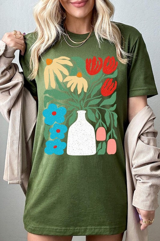Boho Abstract Floral  Graphic T Shirts