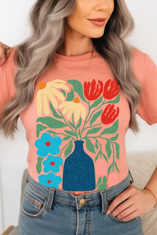 Boho Abstract Floral  Graphic T Shirts