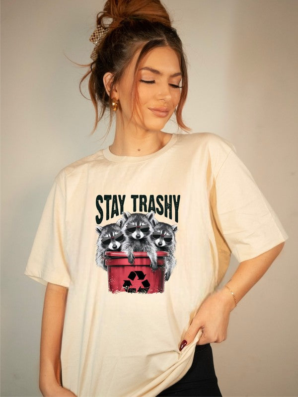 Stay Trashy Raccoon Softstyle Tee Plus Size