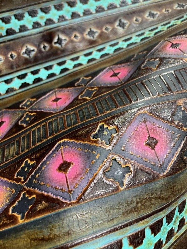 Magenta Navajo Western Leather Band Choice Hat