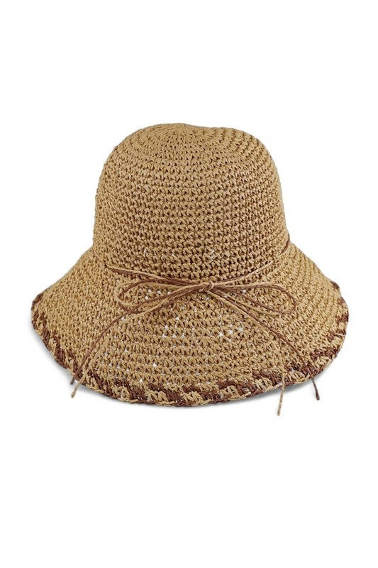 Crochet Straw Bucket Hat