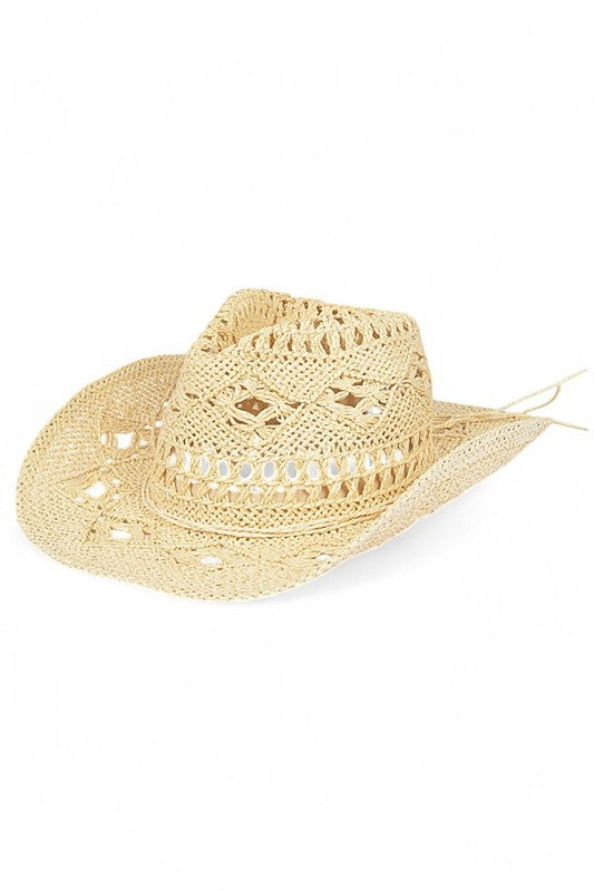 Crochet Straw Cowboy Hat