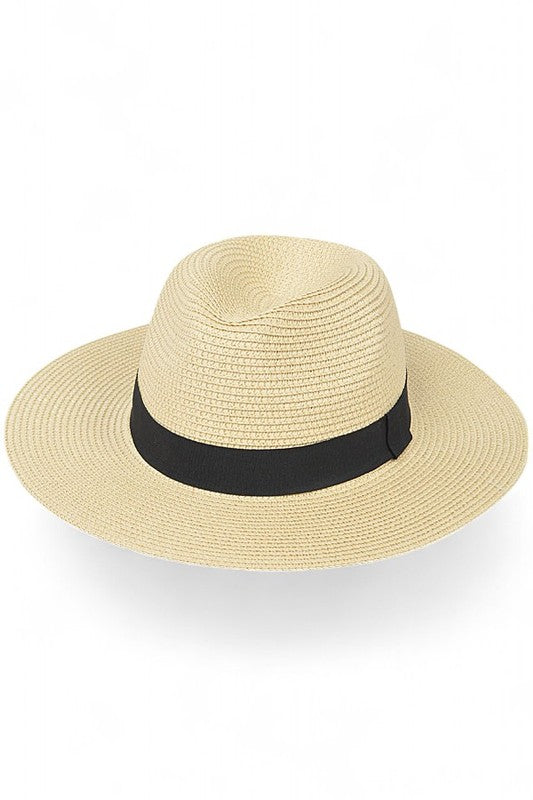 Classic Straw Fedora Hat