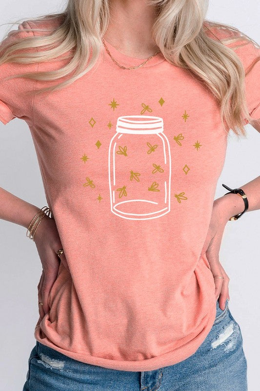 Fireflies in a Jar Glow Summer Nights Graphic Tee T-Shirt