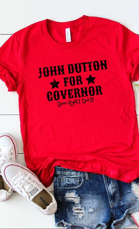 John Dutton For Governer Graphic Tee T-Shirt