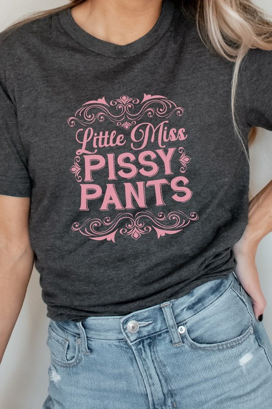 Little Miss Pissy Pants Ornamental Graphic Tee T-Shirt