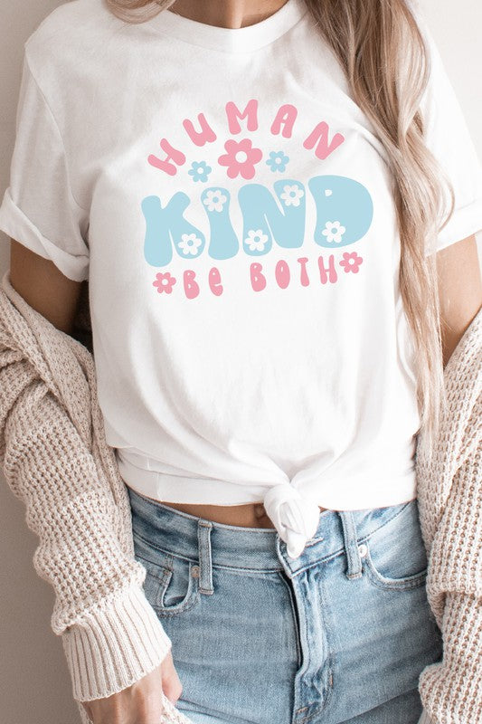 Human Kind Be Both Spring Floral Graphic Tee T-Shirt