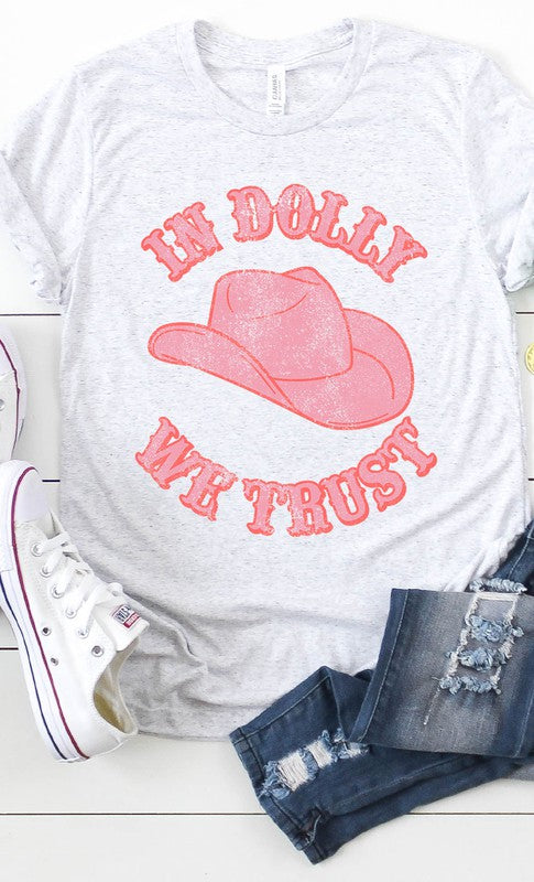 Retro In Dolly We Trust Graphic Tee T-Shirt