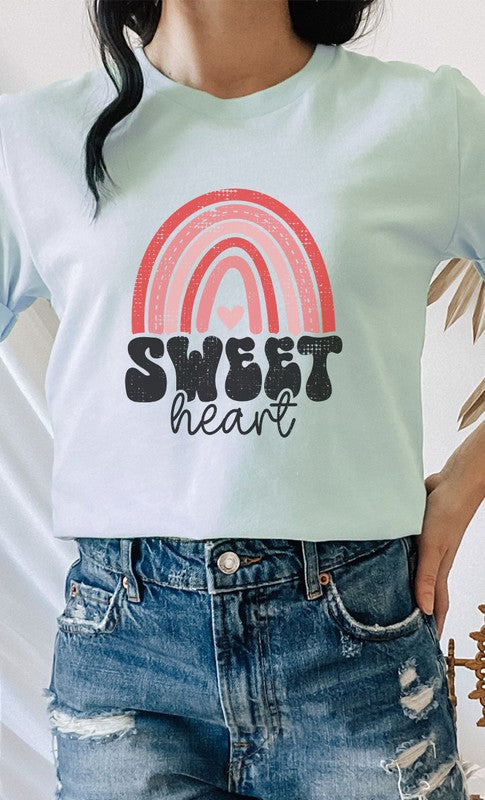Distressed Rainbow Sweet Heart PLUS Graphic Tee T-Shirt