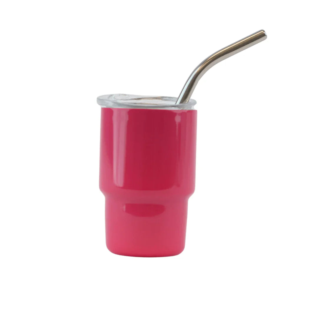 3oz DIY Blank Sublimation shot glass Tumbler double insulated with stainless straw