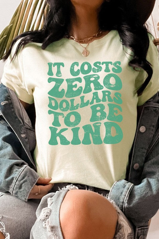 It Costs Zero Dollars To Be Kind Graphic Tee T-Shirt