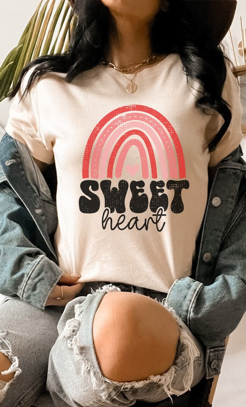 Distressed Rainbow Sweet Heart PLUS Graphic Tee T-Shirt