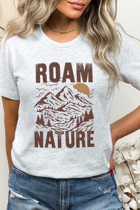 Roam Nature Mountain Valley Sun Graphic Tee T-Shirt