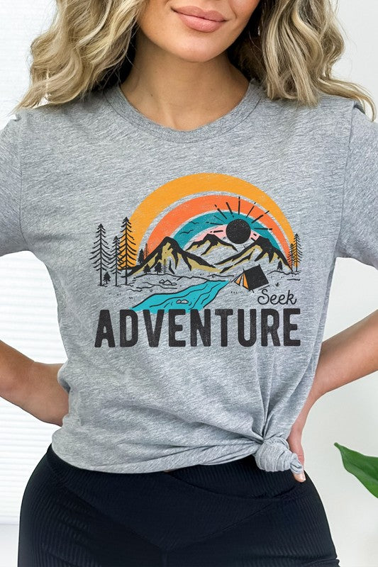 Seek Adventure Forest Mountain Camp Graphic Tee T-Shirt