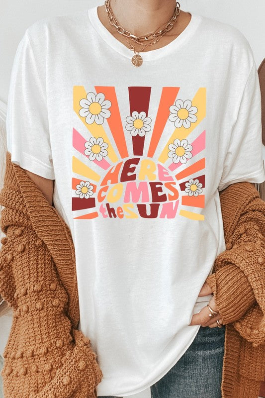 Here Comes The Sun Flower Power Graphic Tee