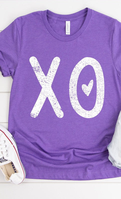 Distressed XOXO Heart Graphic Tee T-Shirt