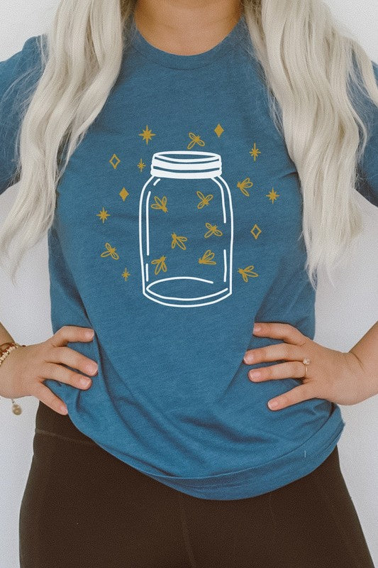 Fireflies in a Jar Glow Summer Nights Graphic Tee T-Shirt