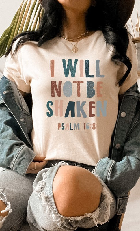 I Will Not Be Shaken Easter PLUS SIZE Graphic Tee T-Shirt