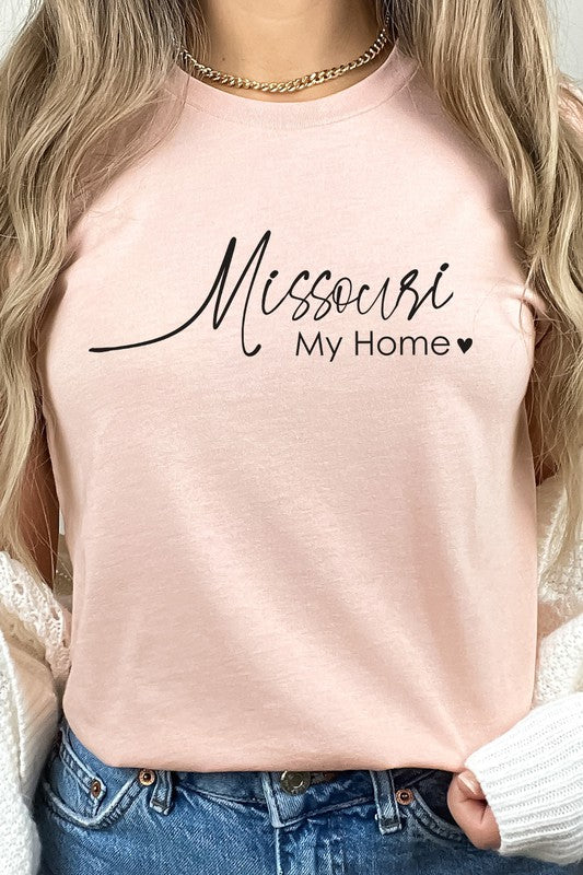 Missouri My Home Heart State Graphic Tee T-Shirt