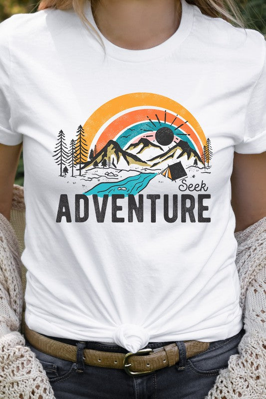Seek Adventure Forest Mountain Camp Graphic Tee T-Shirt