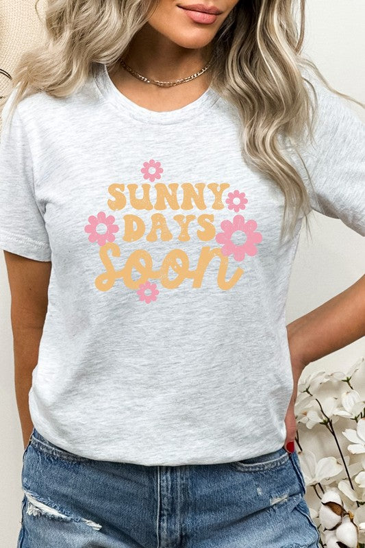 Sunny Days Soon Floral Spring Bloom Graphic Tee T-Shirt