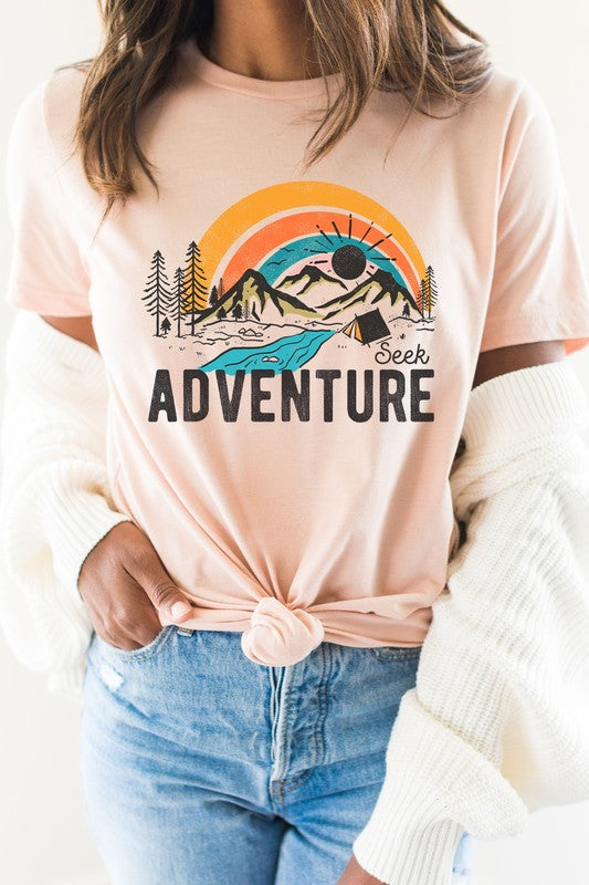 Seek Adventure Forest Mountain Camp Graphic Tee T-Shirt