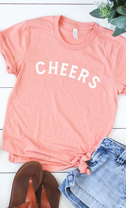 Distressed Cheers Graphic Tee T-Shirt PLUS