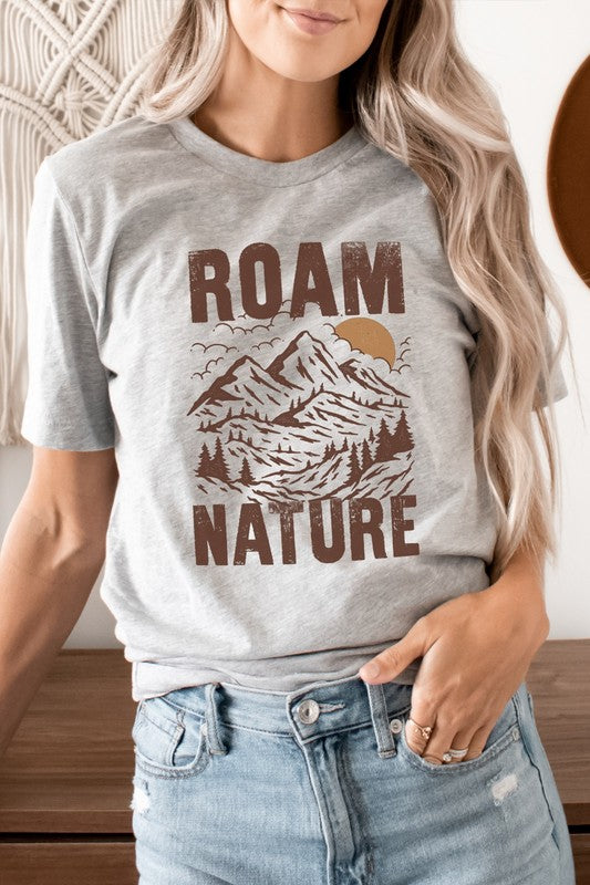 Roam Nature Mountain Valley Sun Graphic Tee T-Shirt