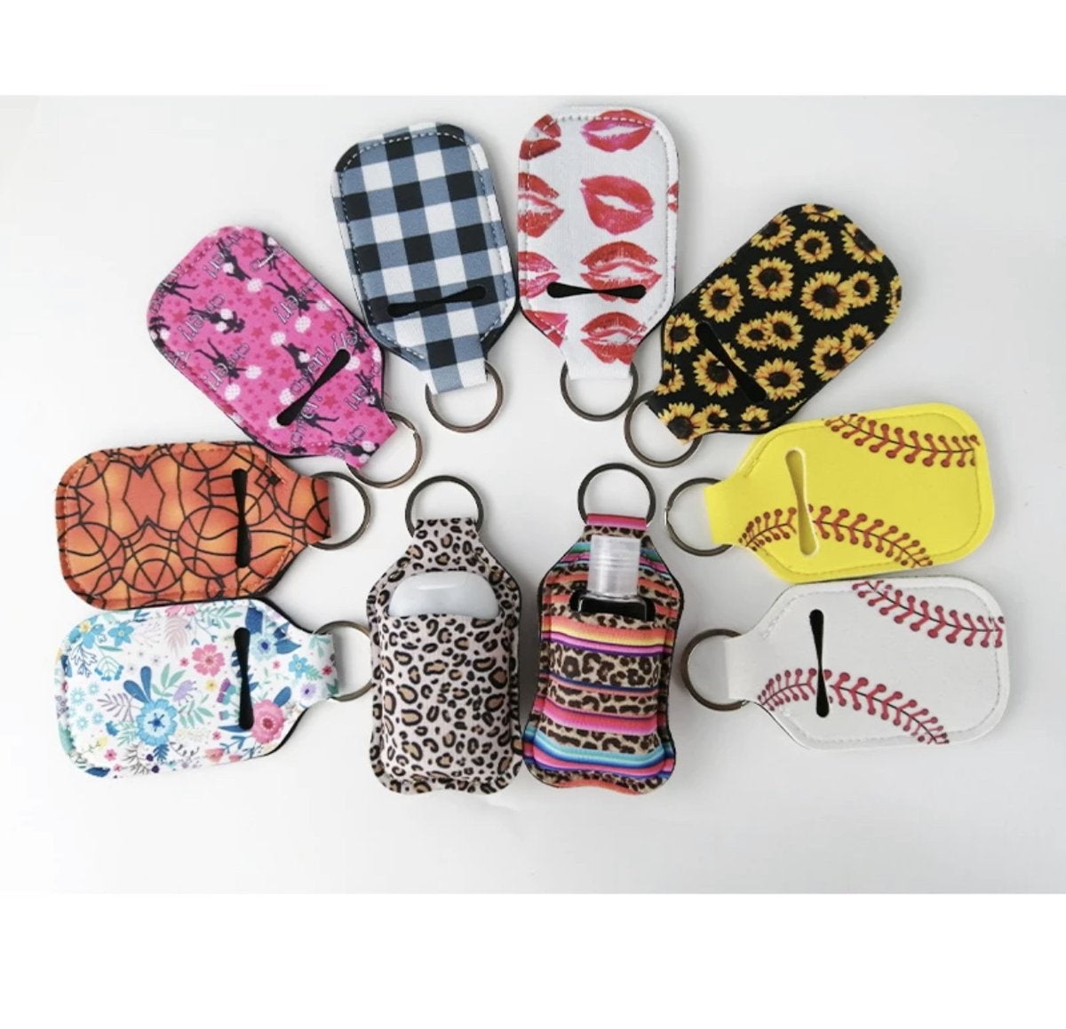 1 x Blank 1oz Hand Sanitizer Sleeve Key Holder, White Sublimation Ready, Sublimation Key Ring, Neoprene Sublimation Keychain