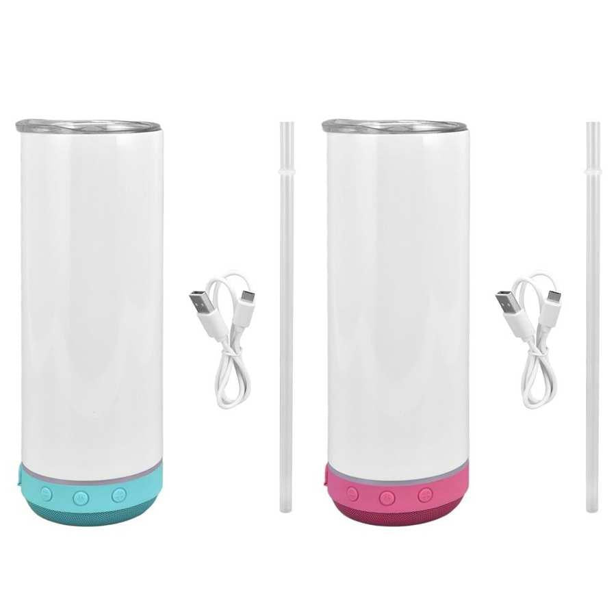 20oz Sublimation Bluetooth speaker tumbler. Music Tumblers W/ Lid, Speaker & Straw
