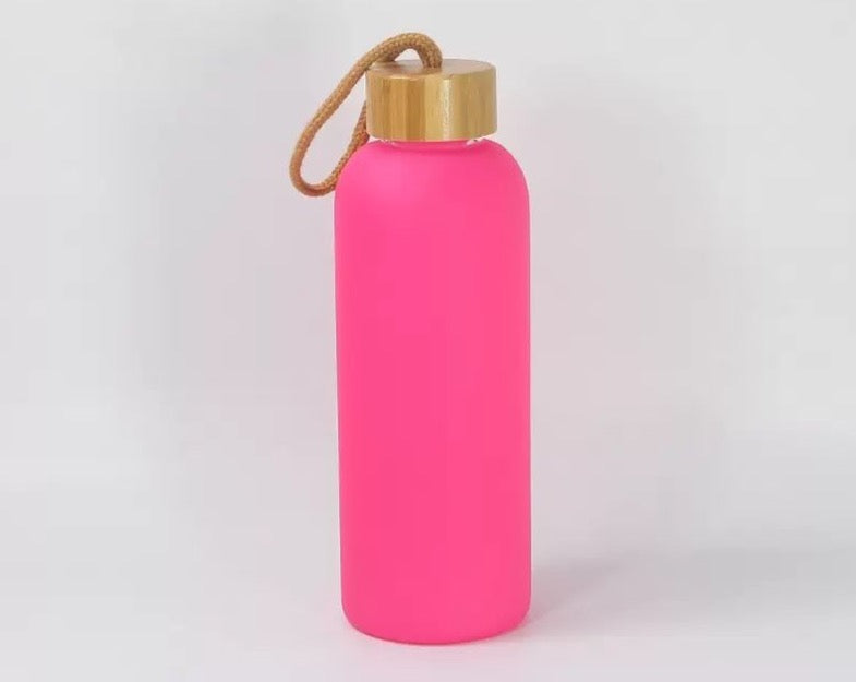 25oz Sublimation blank color glass sports bottle Tumblers (Includes Bamboo Lid)